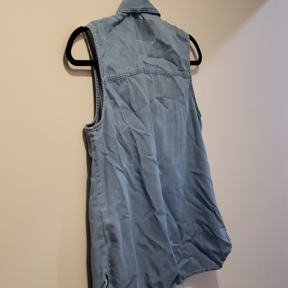 Denim Co. Tank Top with Knit on Sleeves - Picture 3 of 5